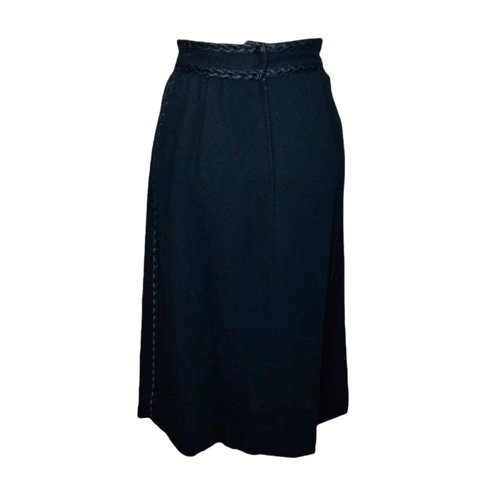 Limited Editions 60s Wool Skirt Suit Embroidered Piping Details Black EUC VINTG - Picture 8 of 13